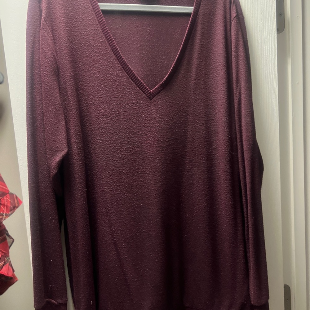 Lucky Brand V-Neck Sweater - Deep Burgundy